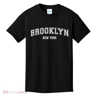 Brooklyn New York Brooklyn Black Cotton Polyester Colla Kids T-Shirt
