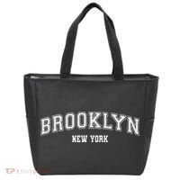 Brooklyn New York Brooklyn Black Cotton Polyester Colla Tote Bag thumb 0