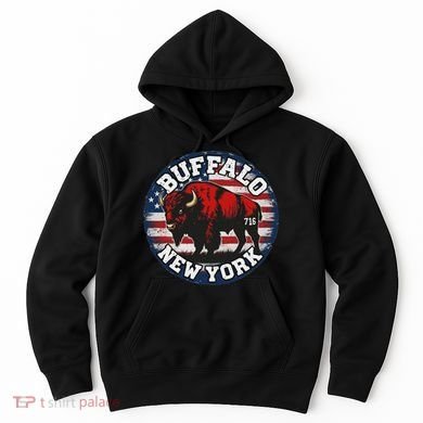 Buffalo New York 716 Area Code Bison Wny Bflo Pride Hoodie