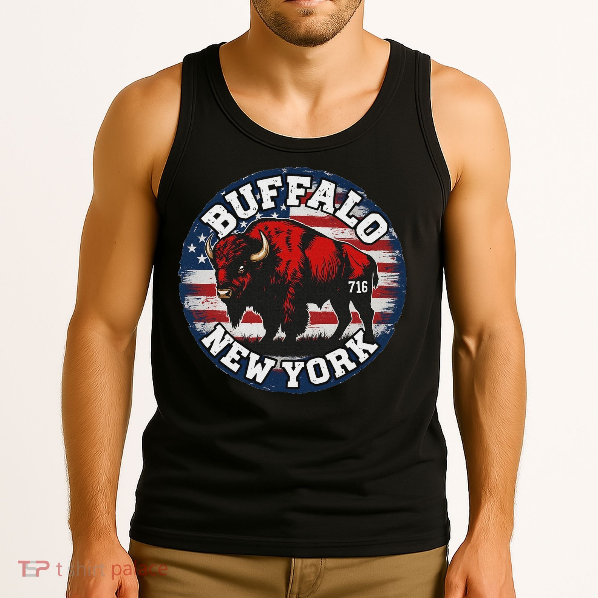 Buffalo New York 716 Area Code Bison Wny Bflo Pride Tank Top