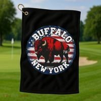 Buffalo New York 716 Area Code Bison Wny Bflo Pride Golf Towel thumb 1
