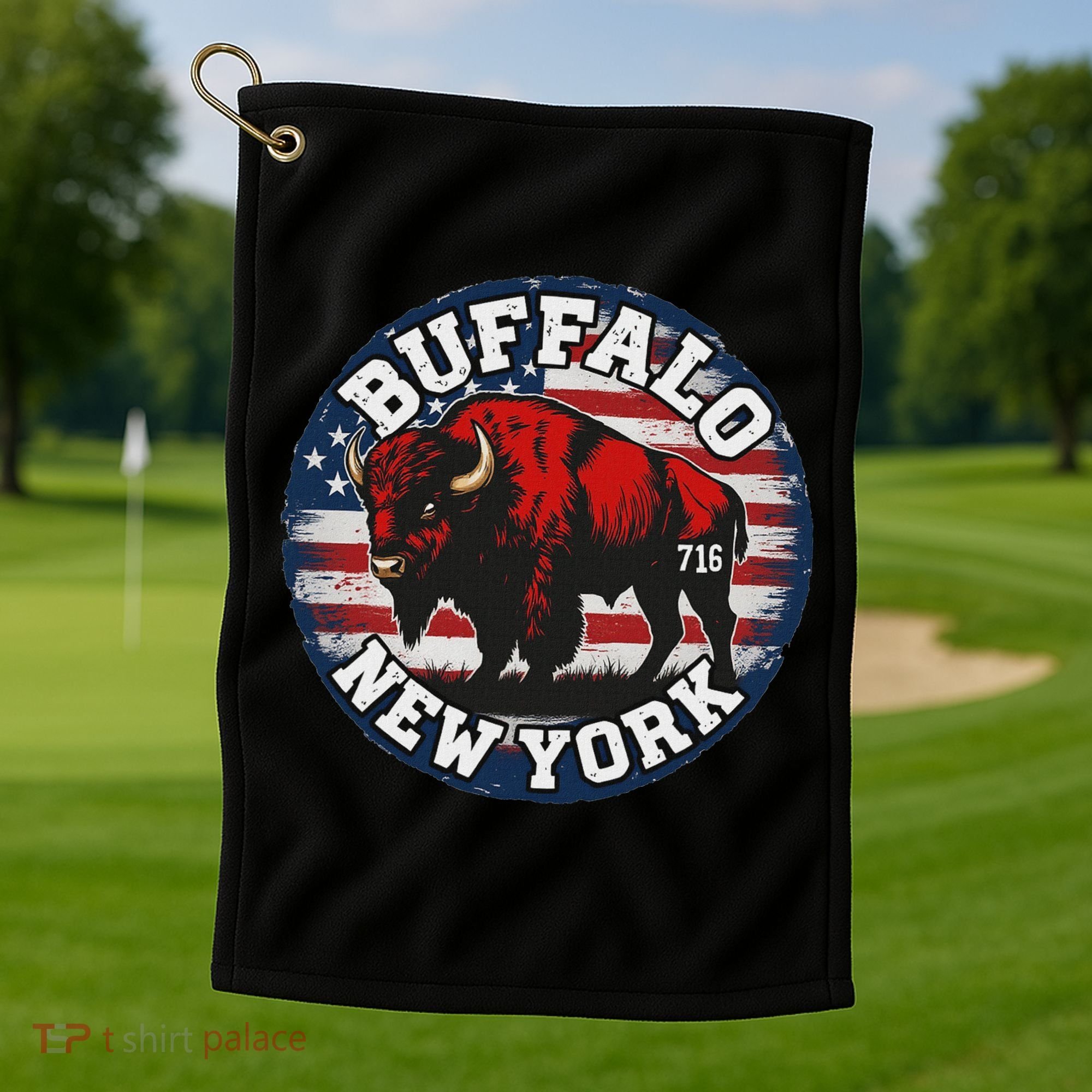 Buffalo New York 716 Area Code Bison Wny Bflo Pride Golf Towel