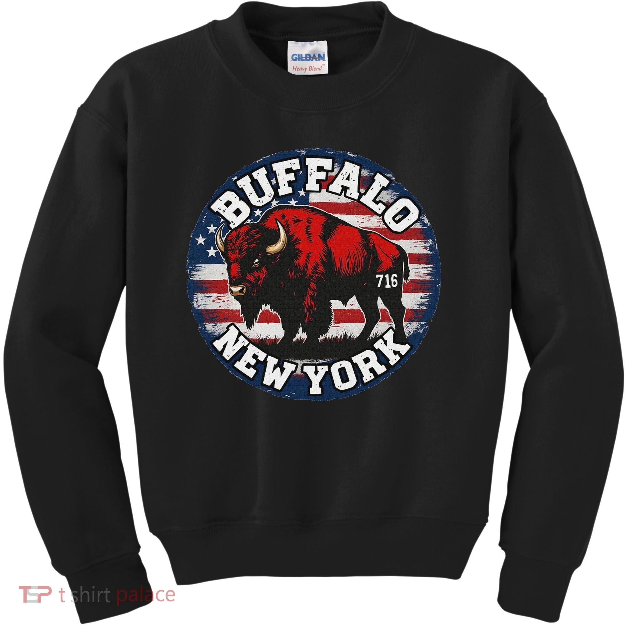 Buffalo New York 716 Area Code Bison Wny Bflo Pride Kids Sweatshirt