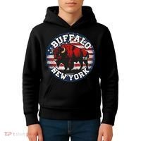 Buffalo New York 716 Area Code Bison Wny Bflo Pride Kids Hoodie thumb 4