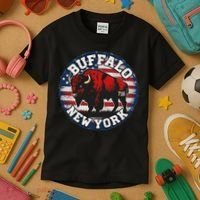 Buffalo New York 716 Area Code Bison Wny Bflo Pride Kids T-Shirt thumb 3