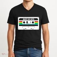 Best Of 1975 Retro 50th Birthday Mixtape V-Neck T-Shirt thumb 2