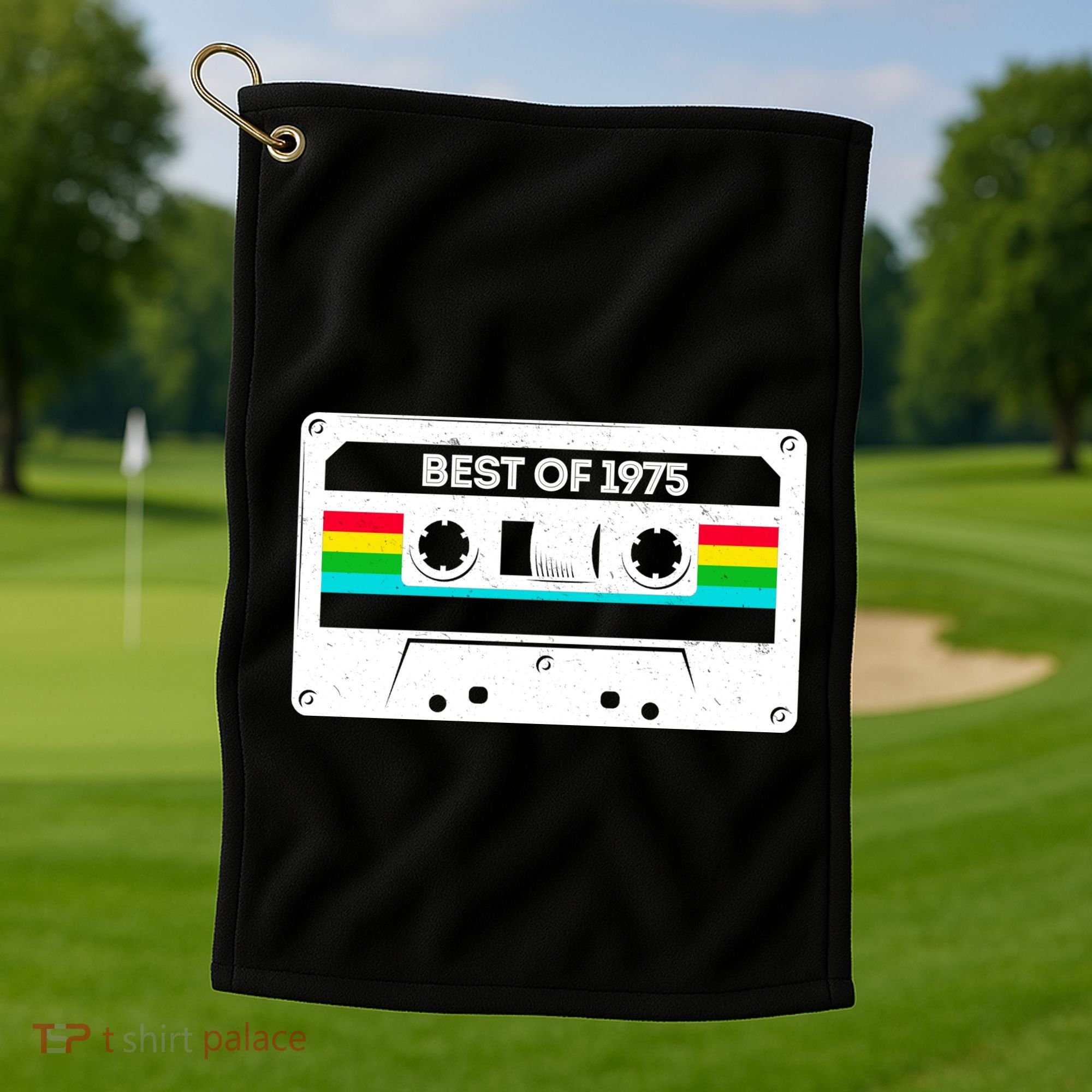 Best Of 1975 Retro 50th Birthday Mixtape Golf Towel