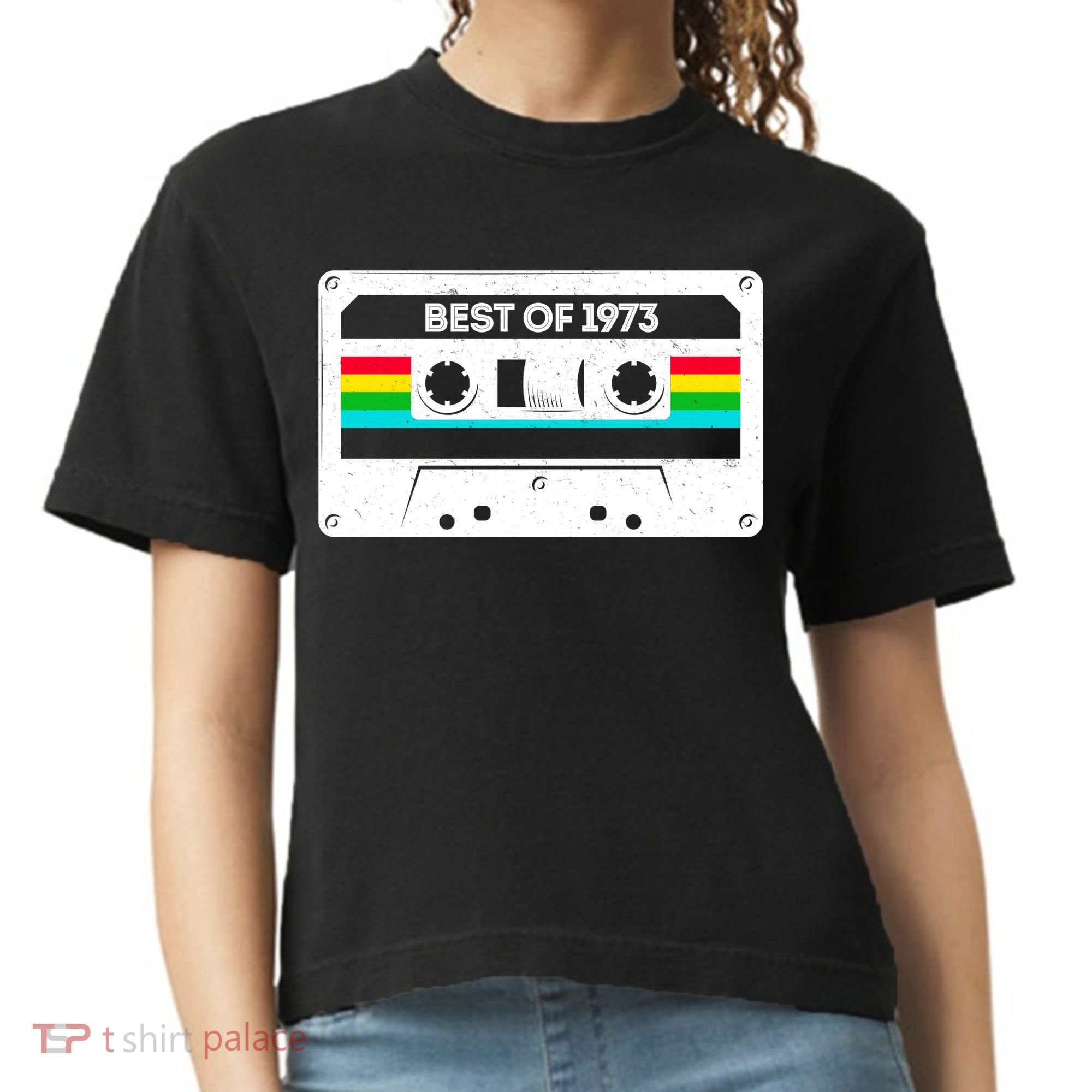 Best Of 1973 Retro 50th Birthday Mixtape Comfort Colors Boxy T-Shirt