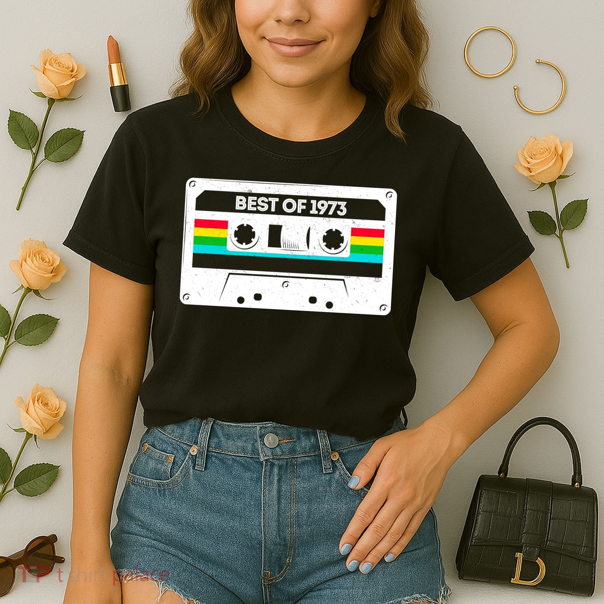 Best Of 1973 Retro 50th Birthday Mixtape Comfort Colors Boxy T-Shirt