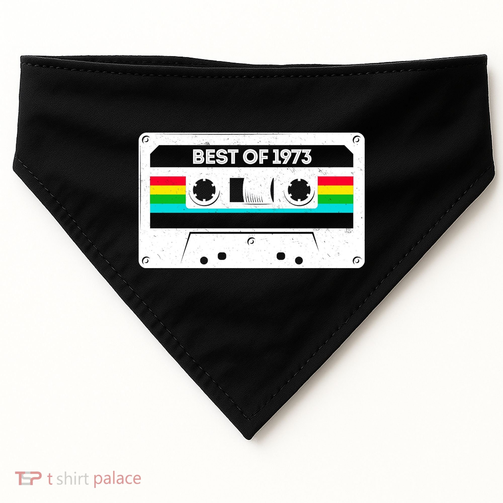 Best Of 1973 Retro 50th Birthday Mixtape USA-Made Doggie Bandana