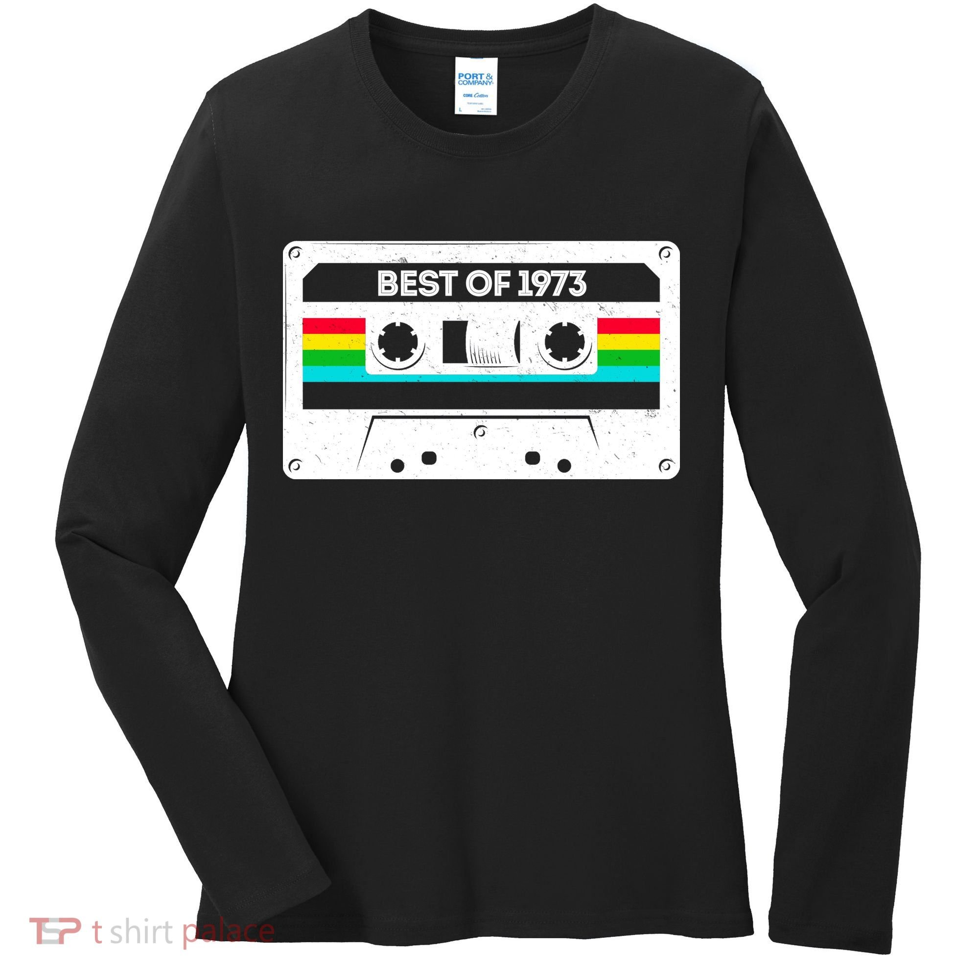 Best Of 1973 Retro 50th Birthday Mixtape Women's Long Sleeve Shirt