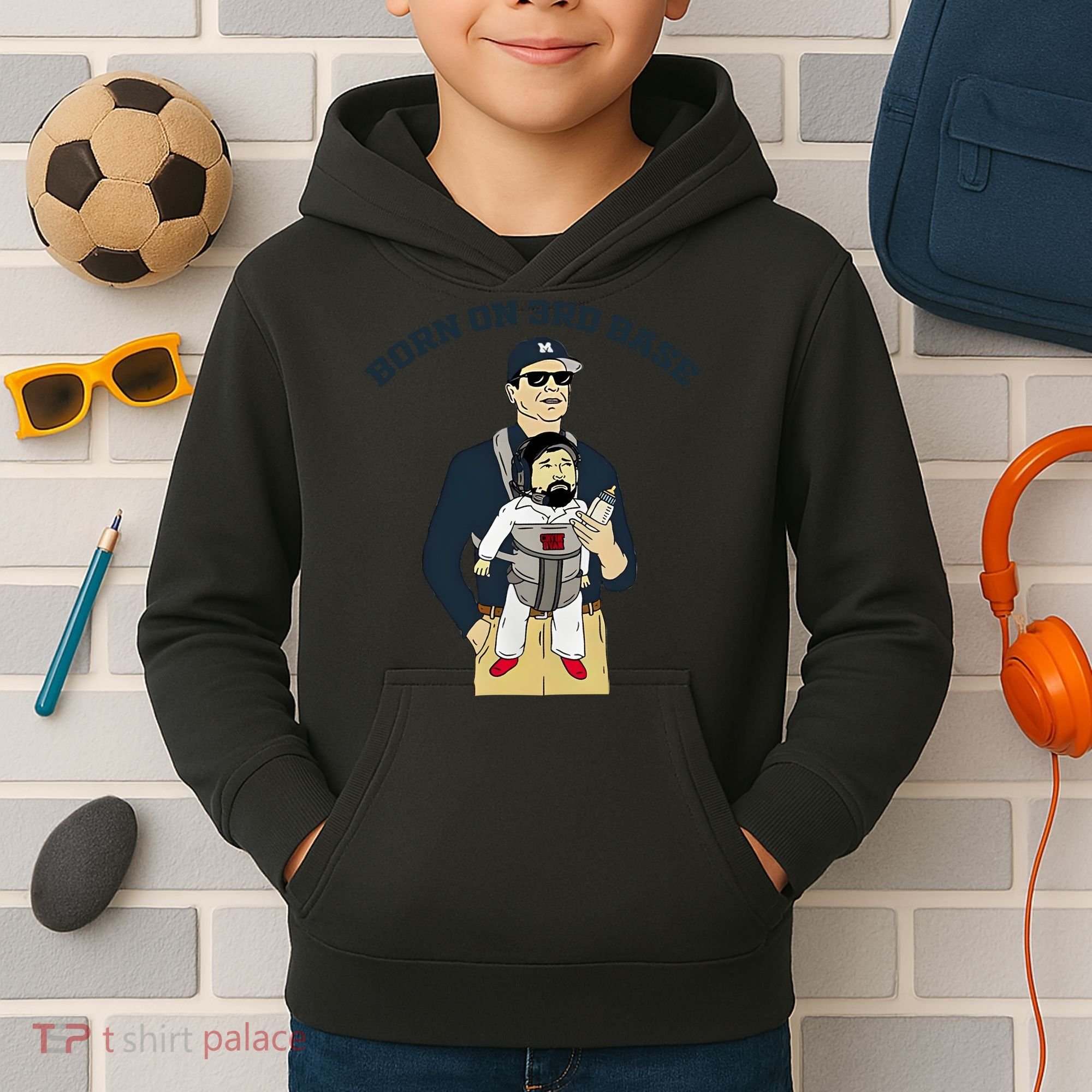 Born On 3rd Base Kids Hoodie