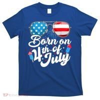Born On 4th Of July Birthday Sunglasses Fireworks Patriotic T-Shirt thumb 0