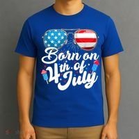 Born On 4th Of July Birthday Sunglasses Fireworks Patriotic T-Shirt thumb 3