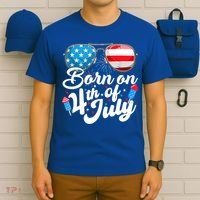 Born On 4th Of July Birthday Sunglasses Fireworks Patriotic T-Shirt thumb 6