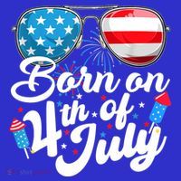 Born On 4th Of July Birthday Sunglasses Fireworks Patriotic Women's Tank Top thumb 5