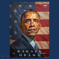 Barack Obama 44th President Of The United States Portrait T-Shirt thumb 7
