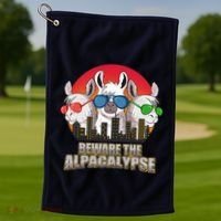 Beware Of Alpacalypse Golf Towel thumb 1