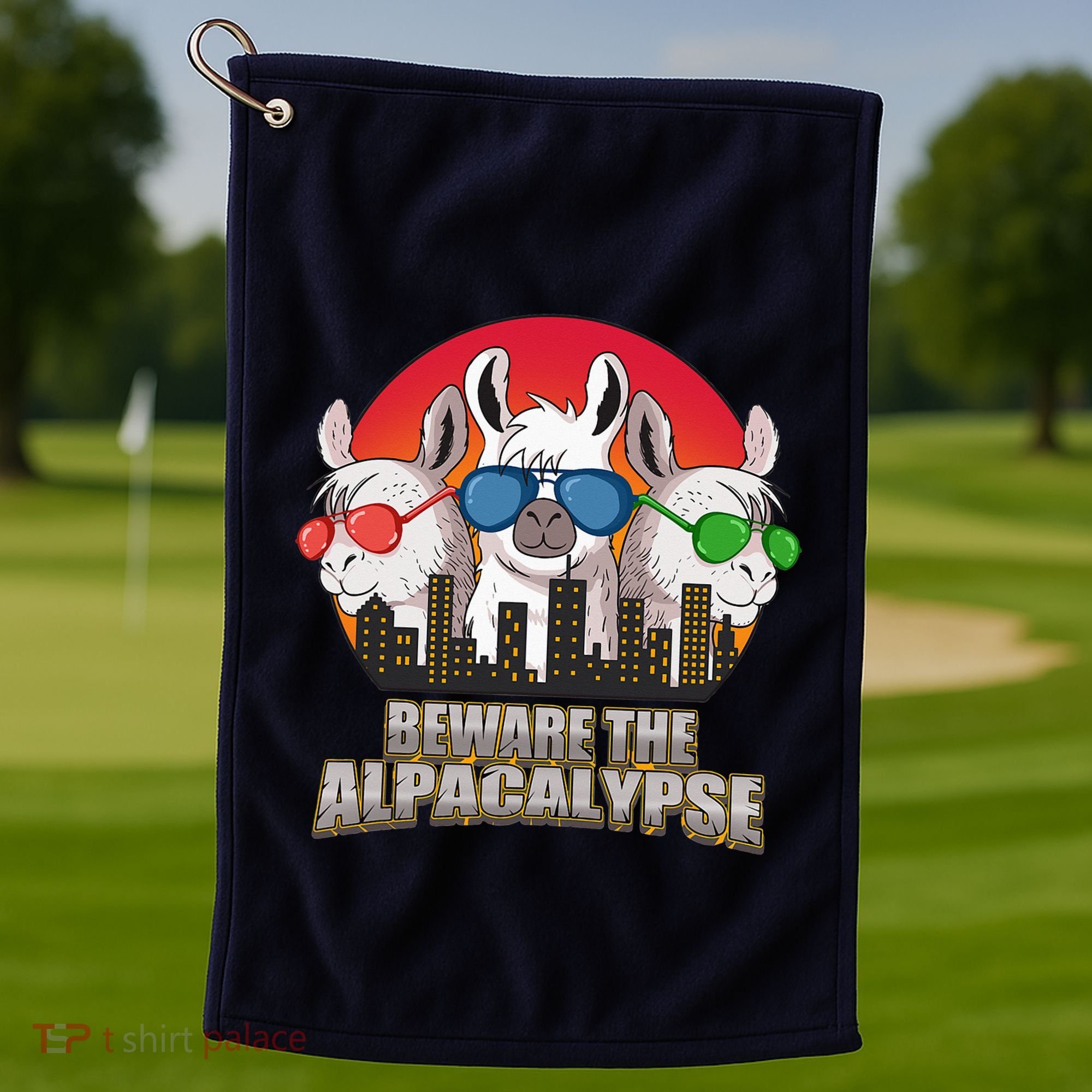 Beware Of Alpacalypse Golf Towel