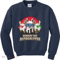 Beware Of Alpacalypse Kids Sweatshirt thumb 0