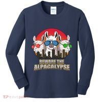 Beware Of Alpacalypse Kids Long Sleeve Shirt thumb 0