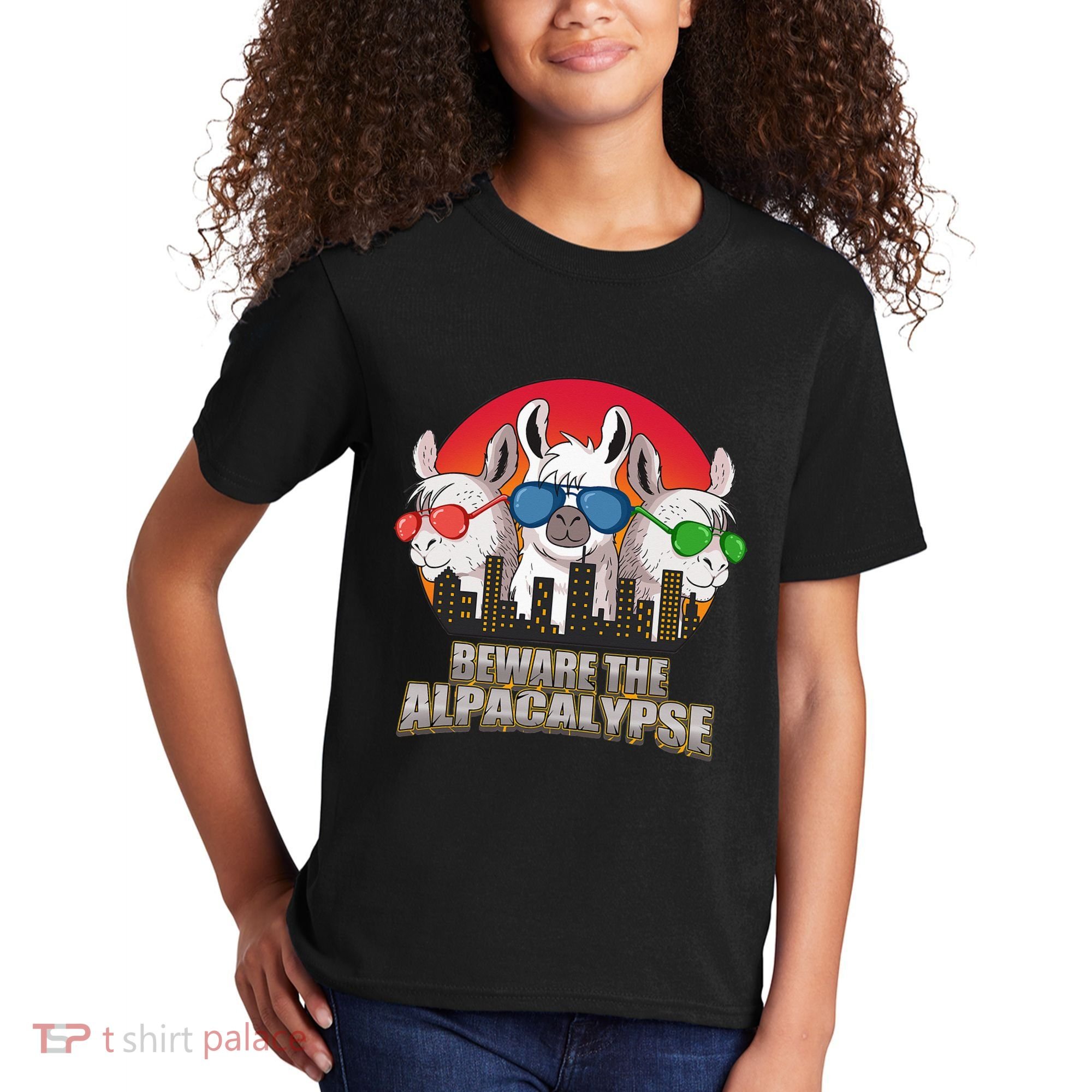 Beware Of Alpacalypse Kids T-Shirt