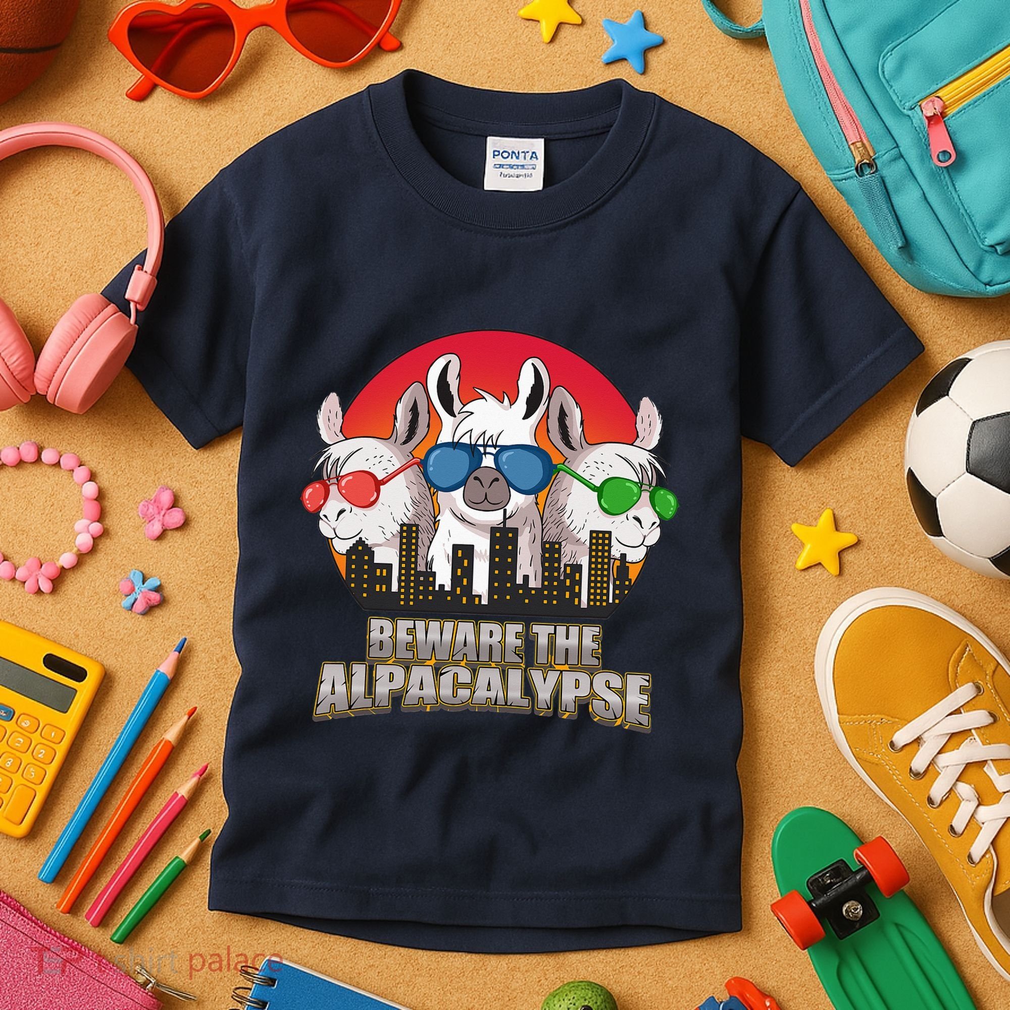 Beware Of Alpacalypse Kids T-Shirt