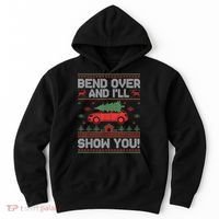 Bend Over And ILl Show You Ugly Christmas Couple Matching Hoodie thumb 0