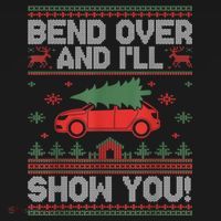 Bend Over And ILl Show You Ugly Christmas Couple Matching Mousepad thumb 1