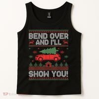 Bend Over And ILl Show You Ugly Christmas Couple Matching Tank Top thumb 2