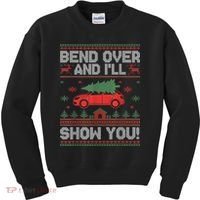 Bend Over And ILl Show You Ugly Christmas Couple Matching Kids Sweatshirt thumb 0