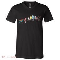 Birds On A Branch Birding Bird Watching Bird Watcher V-Neck T-Shirt thumb 0