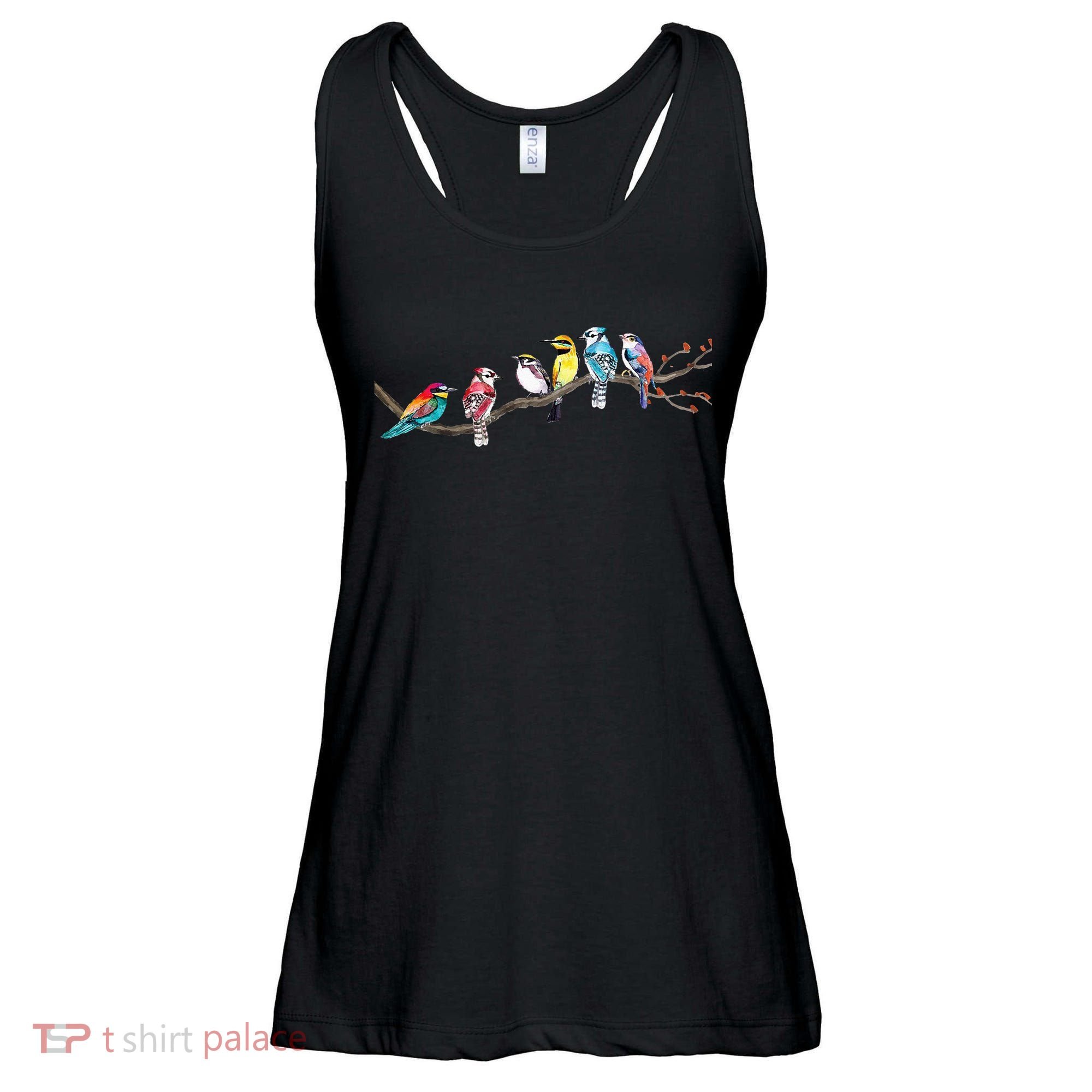 Birds On A Branch Birding Bird Watching Bird Watcher Ladies Essential Flowy Tank