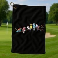 Birds On A Branch Birding Bird Watching Bird Watcher Golf Towel thumb 1