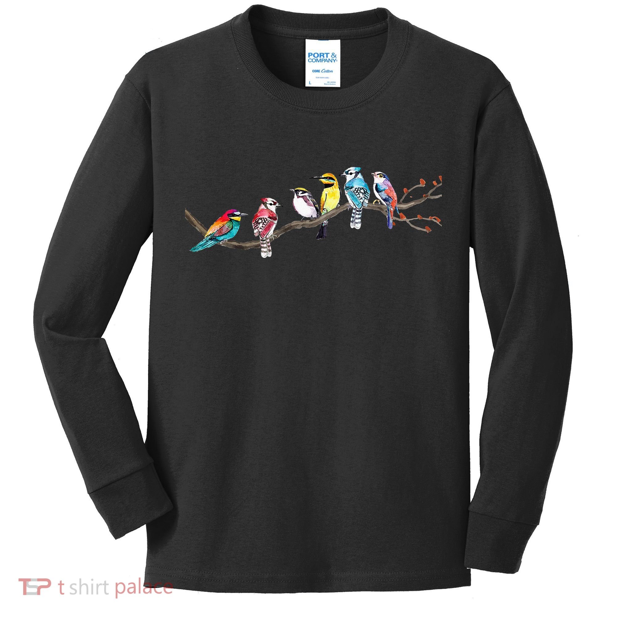 Birds On A Branch Birding Bird Watching Bird Watcher Kids Long Sleeve Shirt