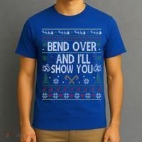 Bend Over And I'll Show You Ugly Christmas Gift T-Shirt thumb 3