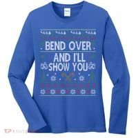 Bend Over And I'll Show You Ugly Christmas Gift Women's Long Sleeve Shirt thumb 0