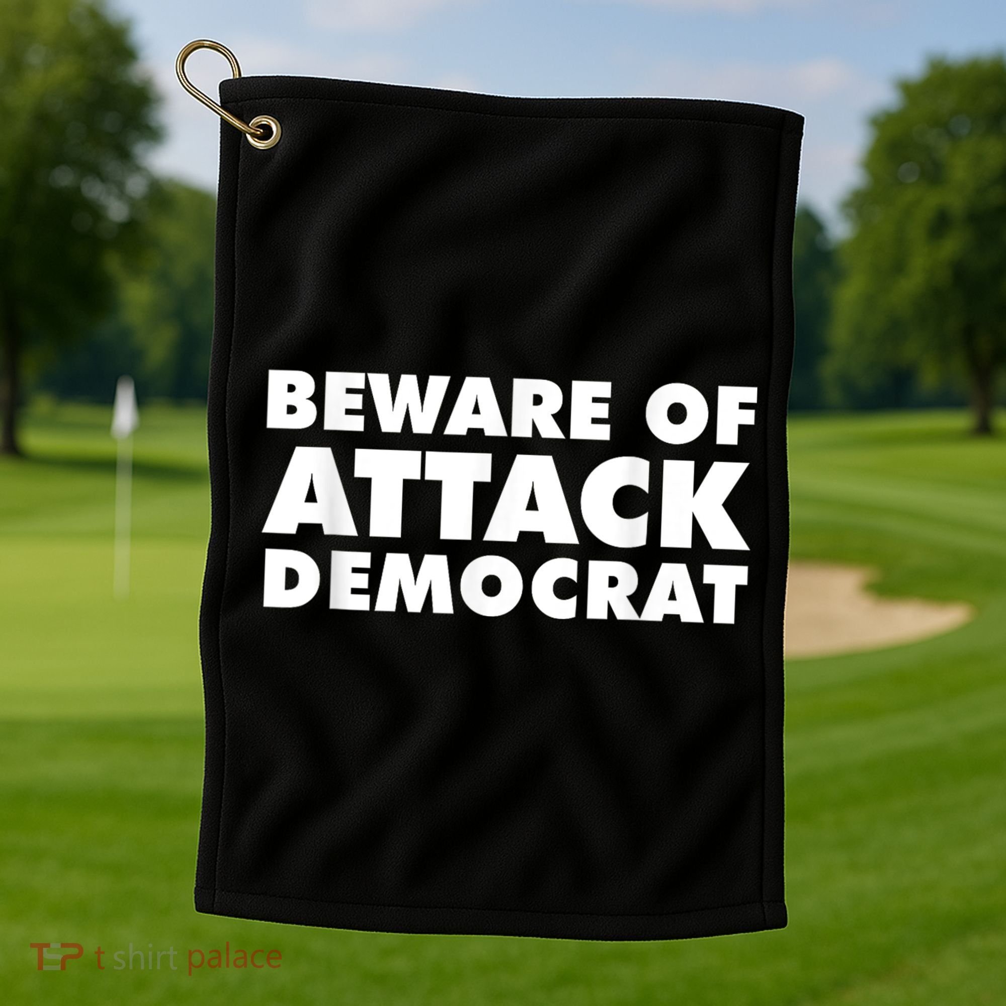 Beware Of Attack Democrat Golf Towel