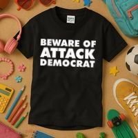 Beware Of Attack Democrat Kids T-Shirt thumb 3