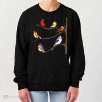 Birds On A Branch Birding Birdwatching Birder Bird Watcher Women's Sweatshirt thumb 0