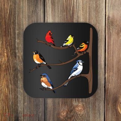 Birds On A Branch Birding Birdwatching Birder Bird Watcher Coaster