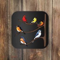 Birds On A Branch Birding Birdwatching Birder Bird Watcher Coaster thumb 0