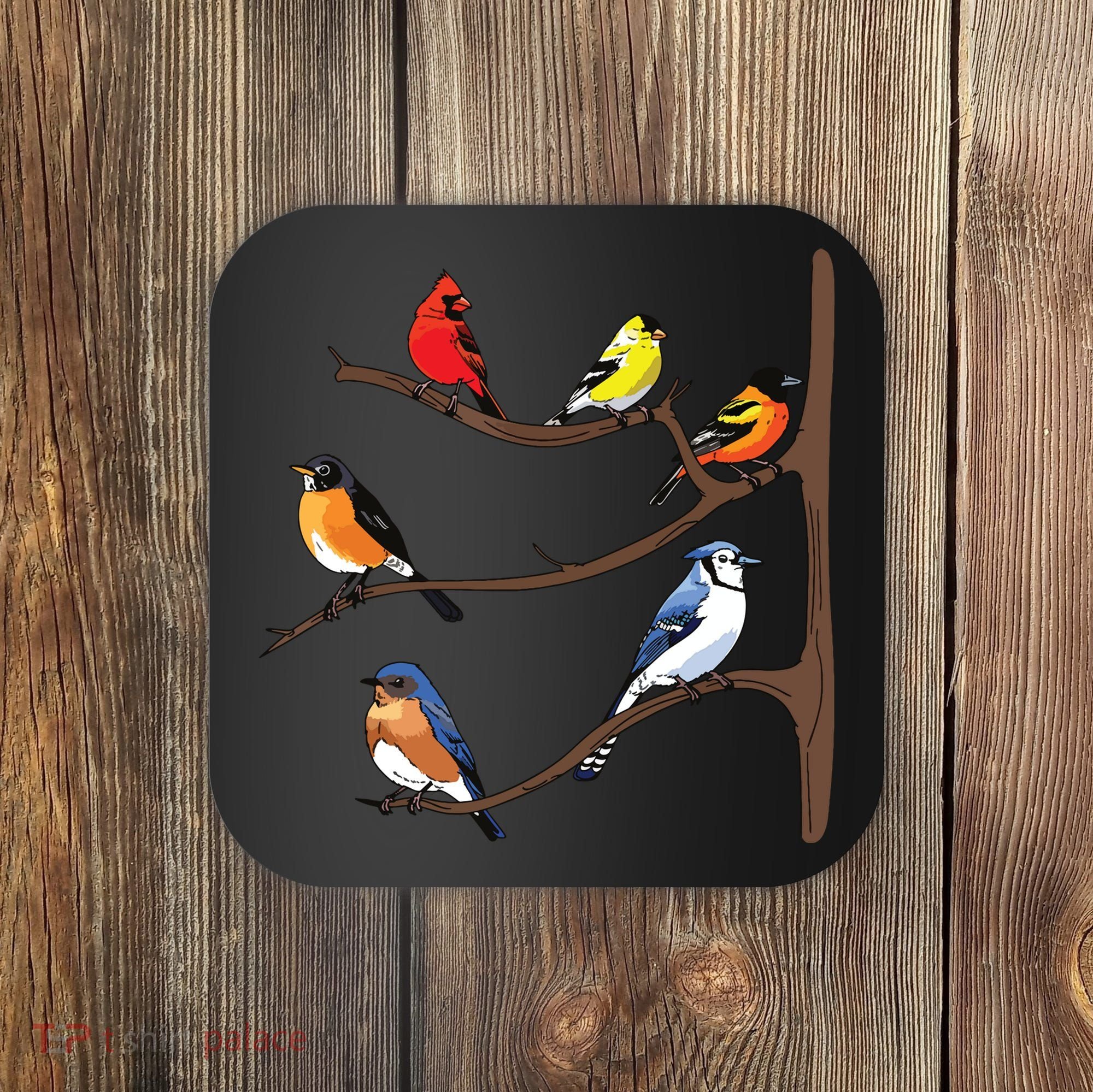 Birds On A Branch Birding Birdwatching Birder Bird Watcher Coaster