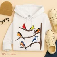 Birds On A Branch Birding Birdwatching Birder Bird Watcher Hoodie thumb 4