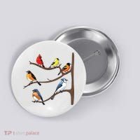 Birds On A Branch Birding Birdwatching Birder Bird Watcher Button thumb 0
