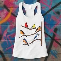Birds On A Branch Birding Birdwatching Birder Bird Watcher Women's Tank Top thumb 3