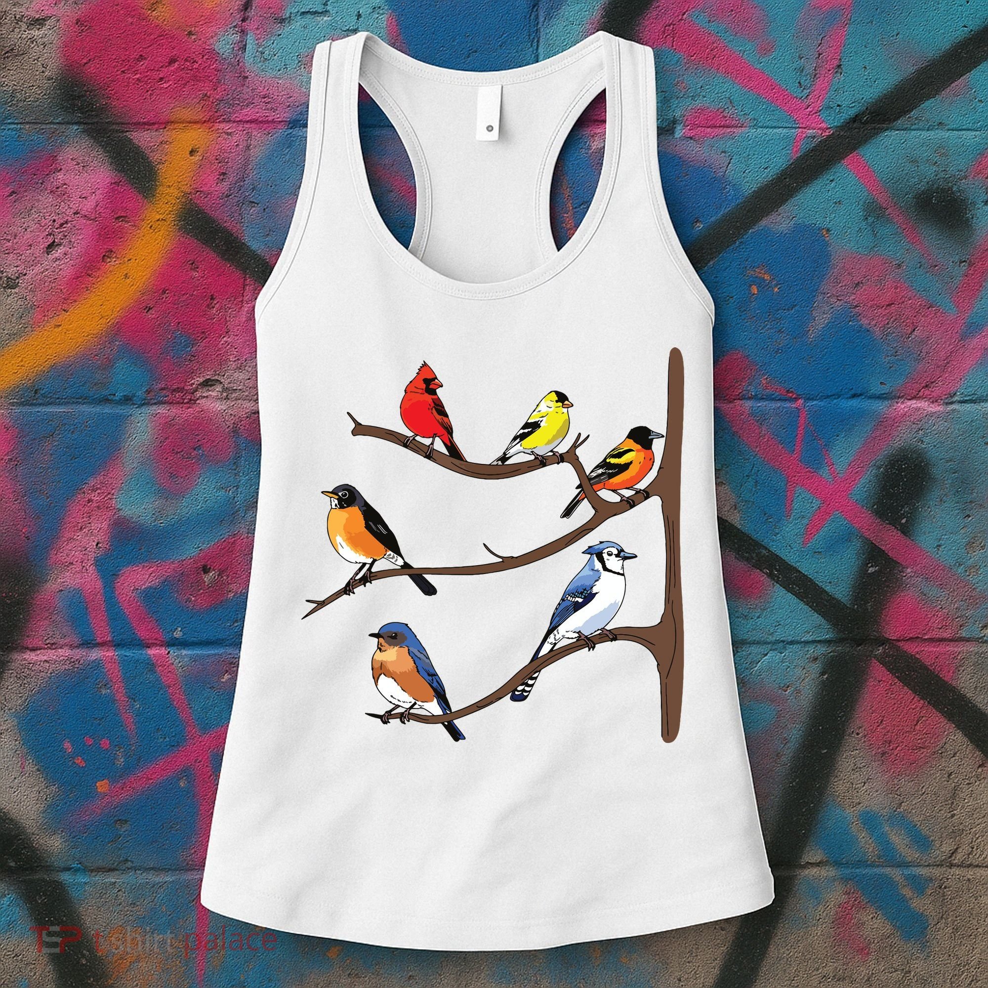 Birds On A Branch Birding Birdwatching Birder Bird Watcher Women's Tank Top