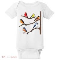 Birds On A Branch Birding Birdwatching Birder Bird Watcher Baby Bodysuit thumb 0