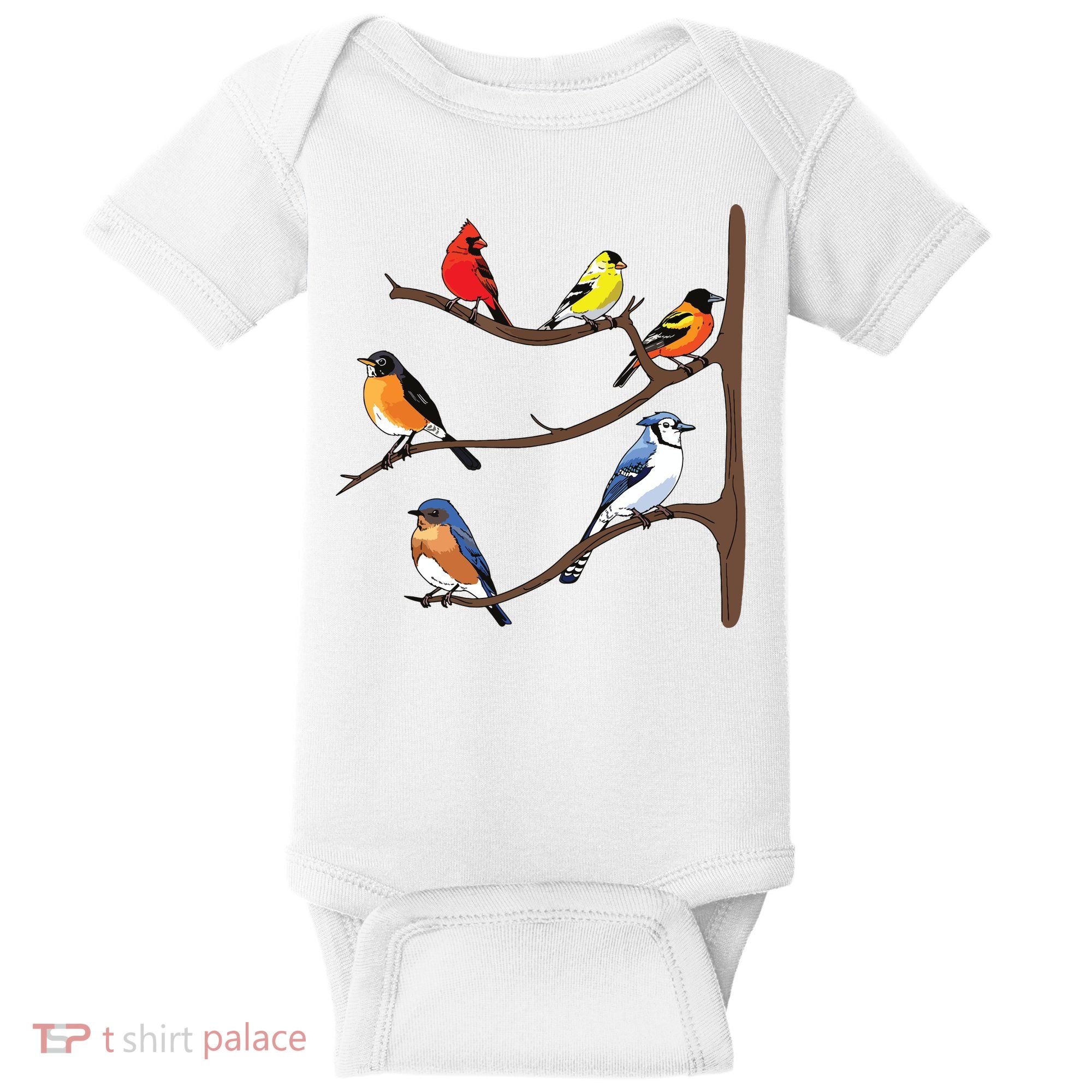 Birds On A Branch Birding Birdwatching Birder Bird Watcher Baby Bodysuit