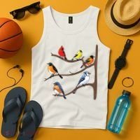 Birds On A Branch Birding Birdwatching Birder Bird Watcher Tank Top thumb 4